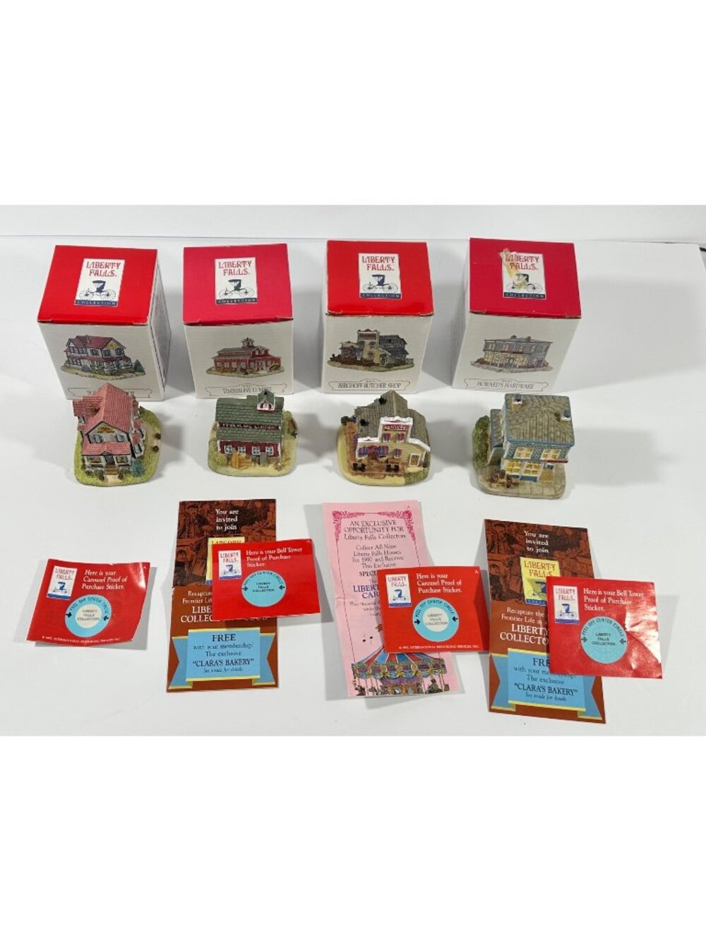 Liberty Falls Collectible Miniatures Set Susans Hat Shop Timberline Lumber Bergh
